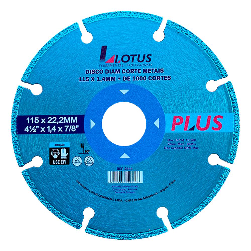 DISCO DIAM. SEGMEN CORTE METAIS LOTUS 2444