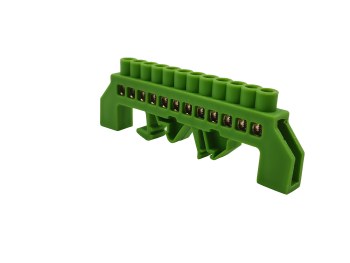 BARRAMENTO NEUTR.ISOL.12P 63A 500V VERDE