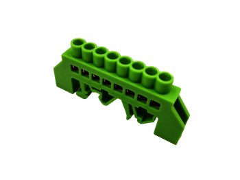 BARRAMENTO NEUTR.ISOL.8P 63A 500V VERDE