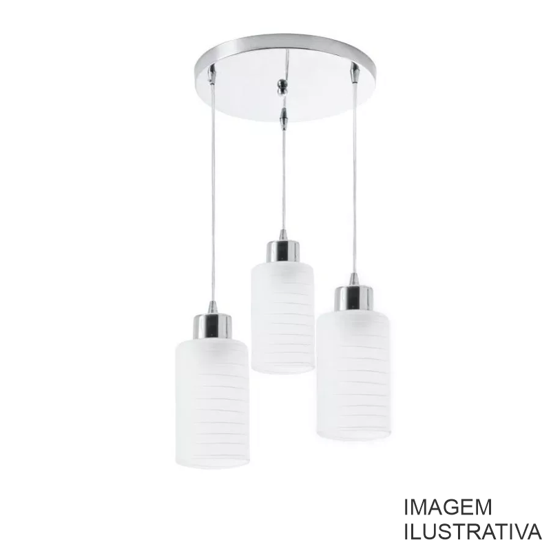 LUSTRE PEND. PREMIUM CIL. BASE CR 3 LAMP. 044/3