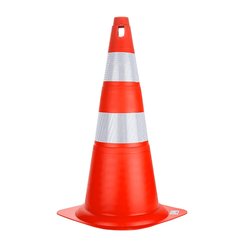CONE SINALIZADOR 50CM LARANJA/BRANCO REFLETIVO