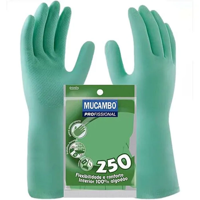LUVA LATEX MUCAMBO AZUL 2 MEDIA