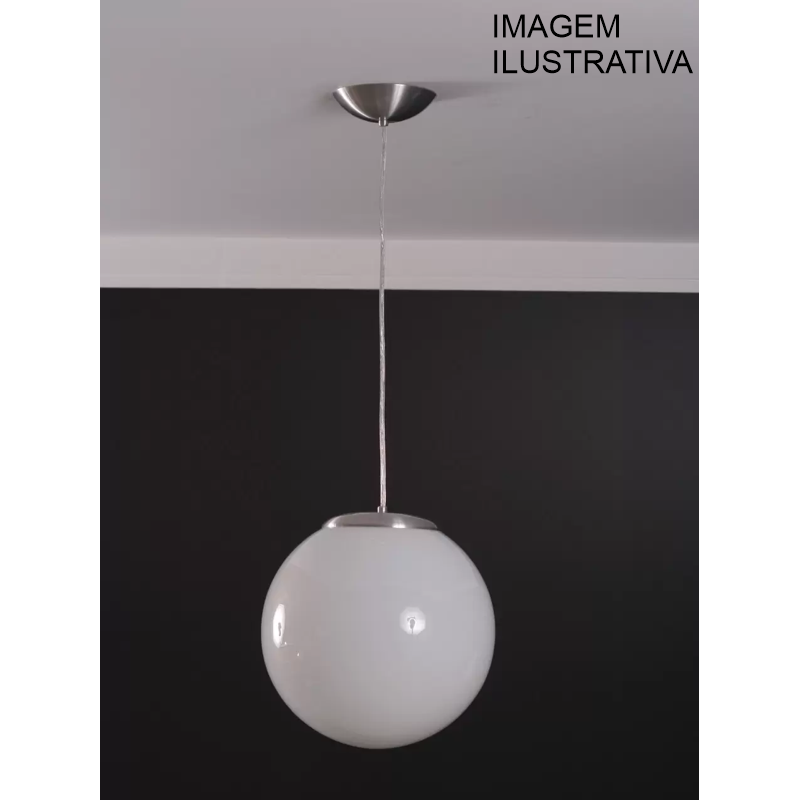 LUSTRE PEND. CROM. VIDRO FOSCO TRANSP. 880