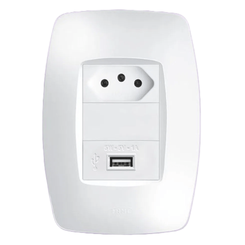 TOMADA FAME USB + TOMADA 10AMP 4X2 2739