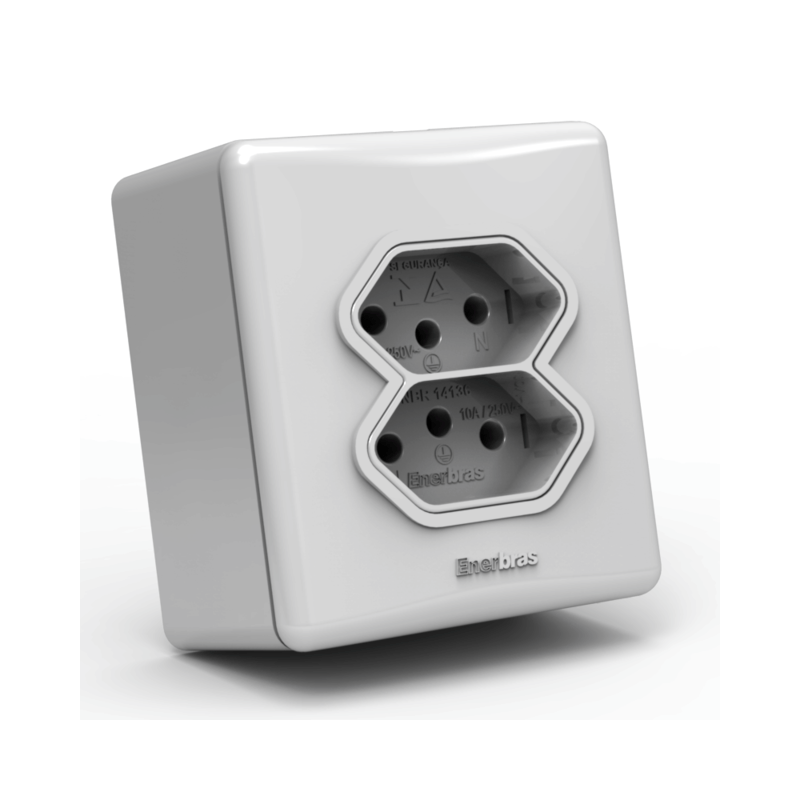 TOMADA SIST. 'X' DUPLA 10A 327-EN/C/CAIXA