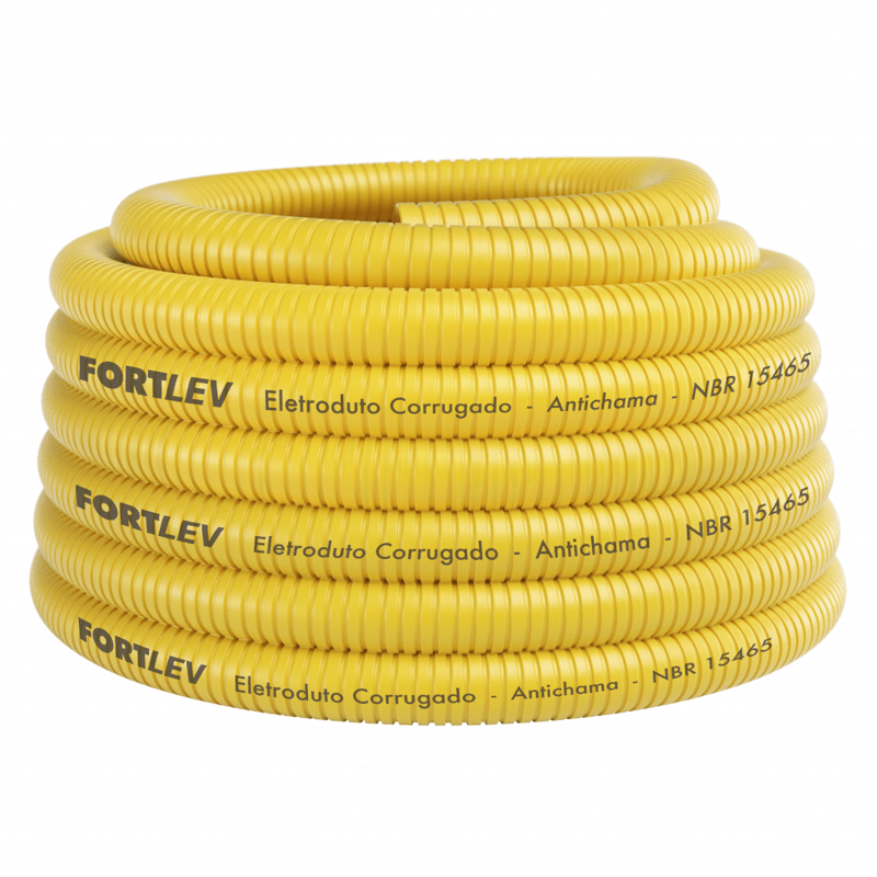ELETRODUTO CORRUGADO  3/4" AMARELO FORTLEV