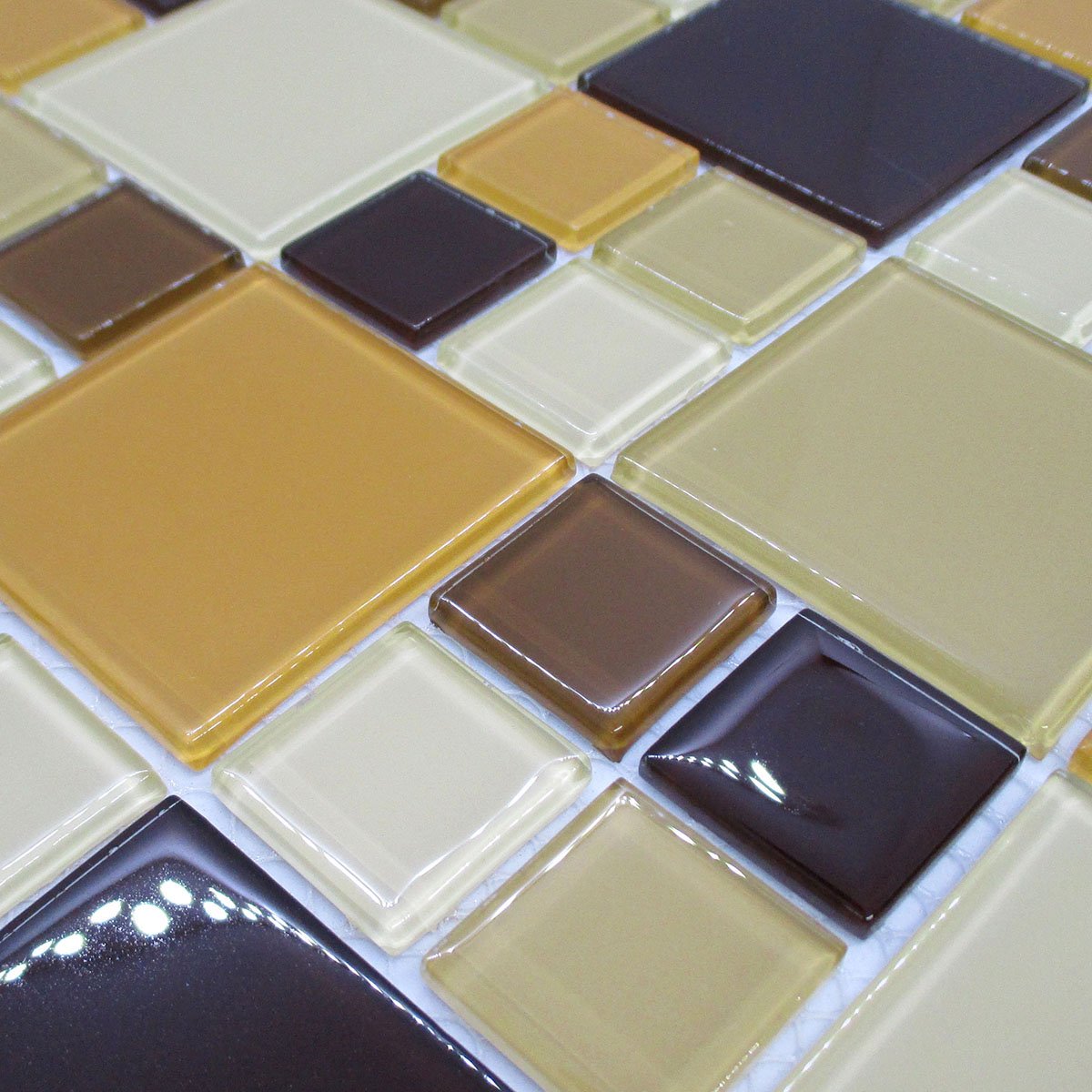 PASTILHA VIDRO 30X30CM PÇS C/28X28MM MARROM 276