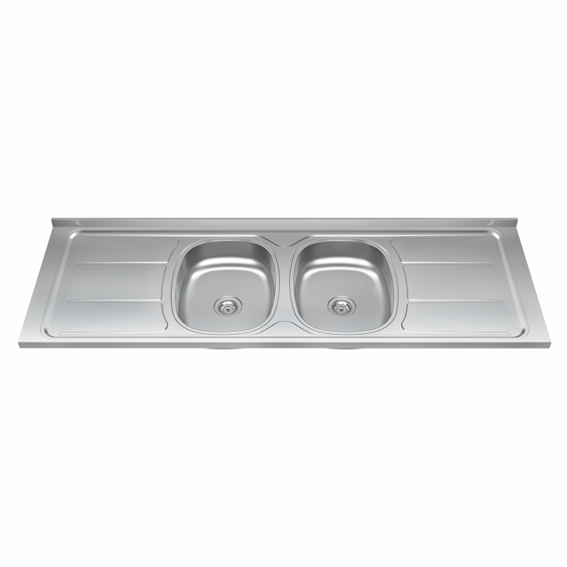 PIA INOX 02 CUBAS 1,60X53 C/VALVULA GHEL'PLUS