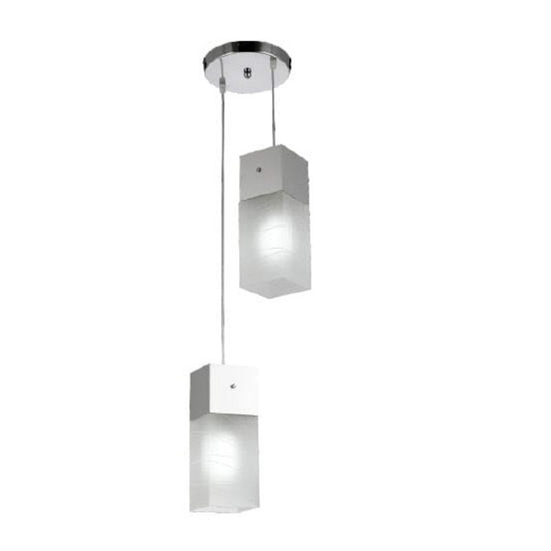 LUSTRE PEND. PREMIUM BR VIDRO QUAD. 050/2