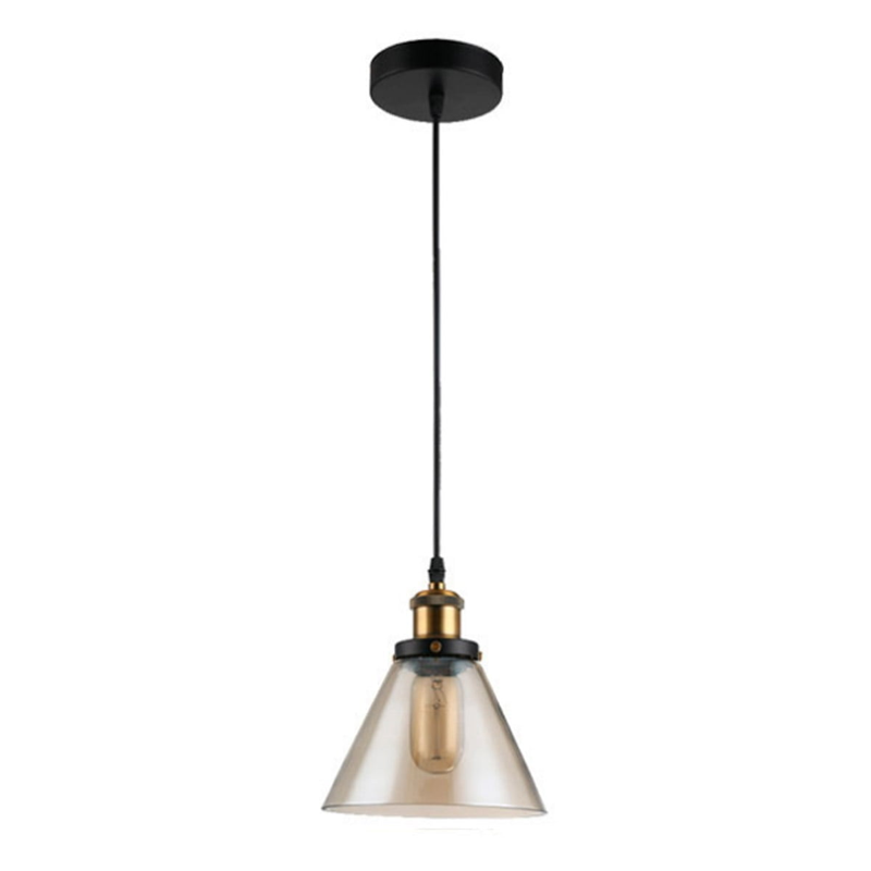 LUSTRE PEND. VIDRO RETRO AMBAR 1914/1A