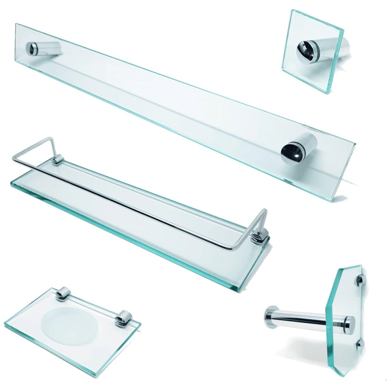 KIT BANH. VMEX INCOLOR 05PÇS VIDRO/INOX