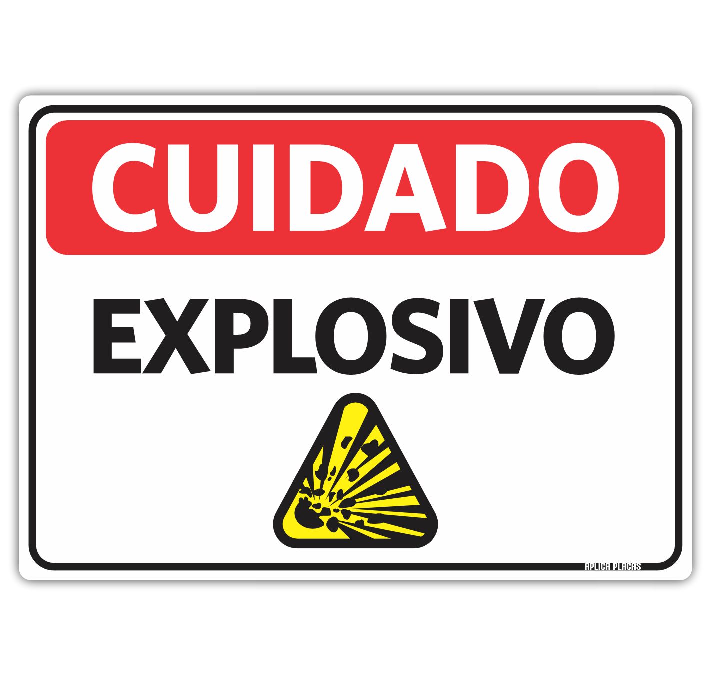 PLACA SINALIZACAO 07X19CM CUIDADO CAO