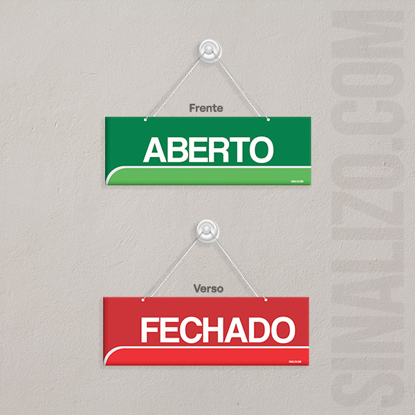 PLACA SINALIZACAO 07X19CM ABERTO