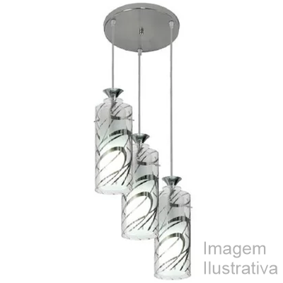 LUSTRE PEND. PREMIUM CIL. BASE CR 3 LAMP. 6540/3