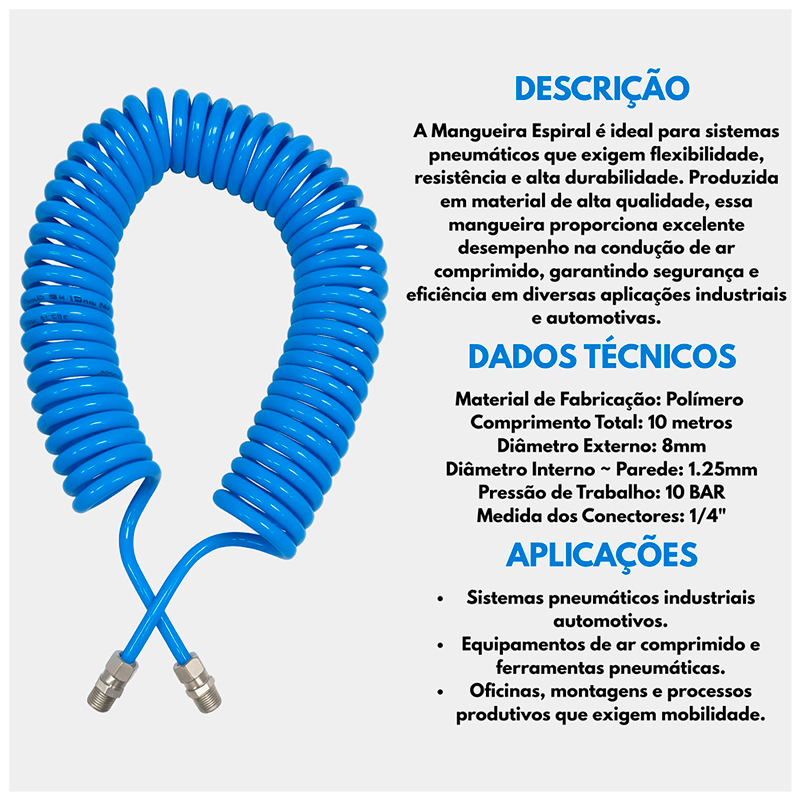MANGUEIRA P/COMPRENSOR ÁR 700PSI 5/16"