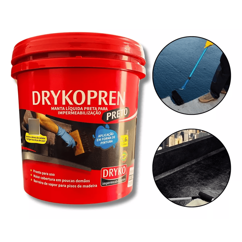 MANTA LIQUIDA P/LAJE PRETA   3,600L DRYKOPRIMER