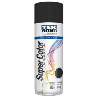 TINTA SPRAY TEKBOND PRETO/FOSCO ALTA/TEMP 350ML