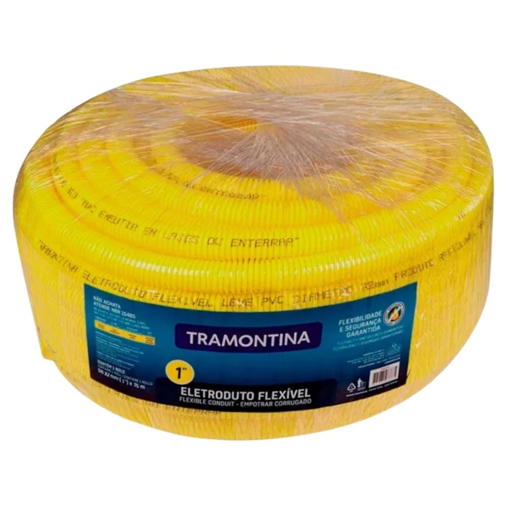 ELETRODUTO CORRUGADO 1" AMARELO TRAMONTINA