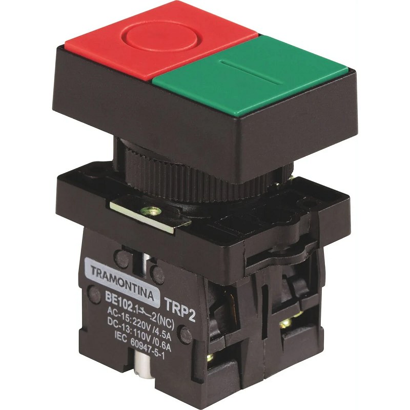 BOTOEIRA BOTAO DUPLO TRP2-EL8325 1NA+1NF TRAMONTIN