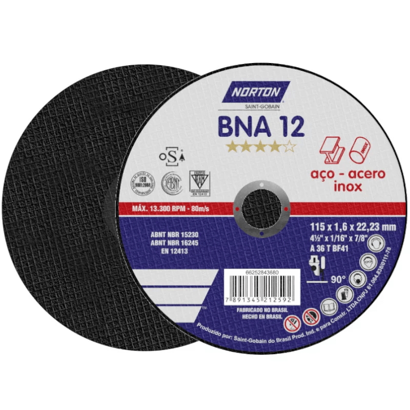 DISCO DE CORTE   4.1/2"x1.6MM"x7/8" NORTON